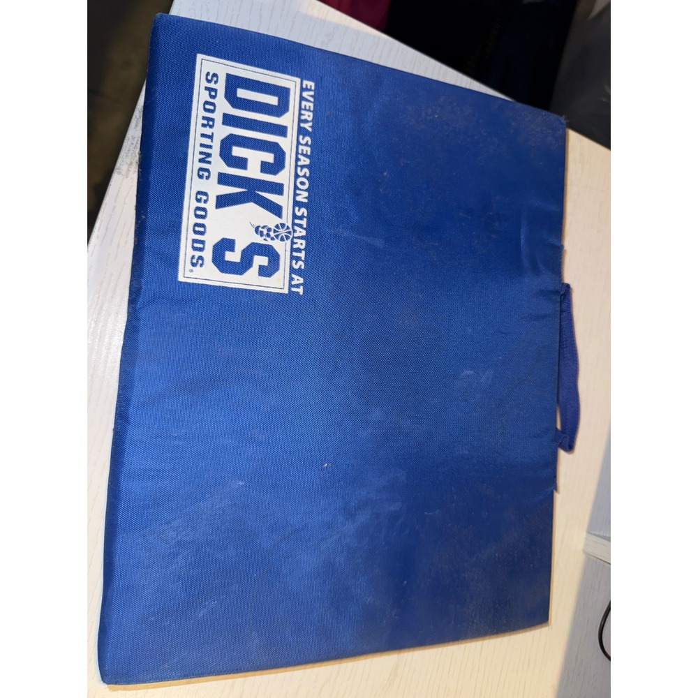Dicks Sporting Goods Stadium Seat Cushion Blue Foam Bleacher Pad with Strap